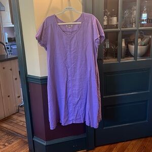 Flax large purple Linen dress